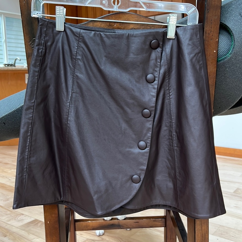 Zara brand faux leather skirt, brown, size small